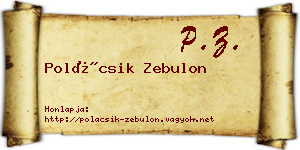 Polácsik Zebulon névjegykártya